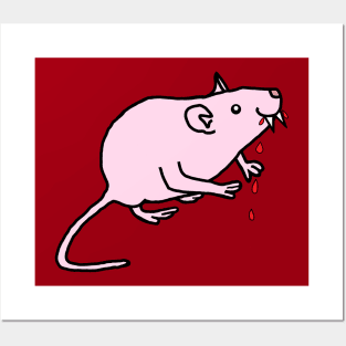 Animals with Sharp Teeth Pink Rat Posters and Art